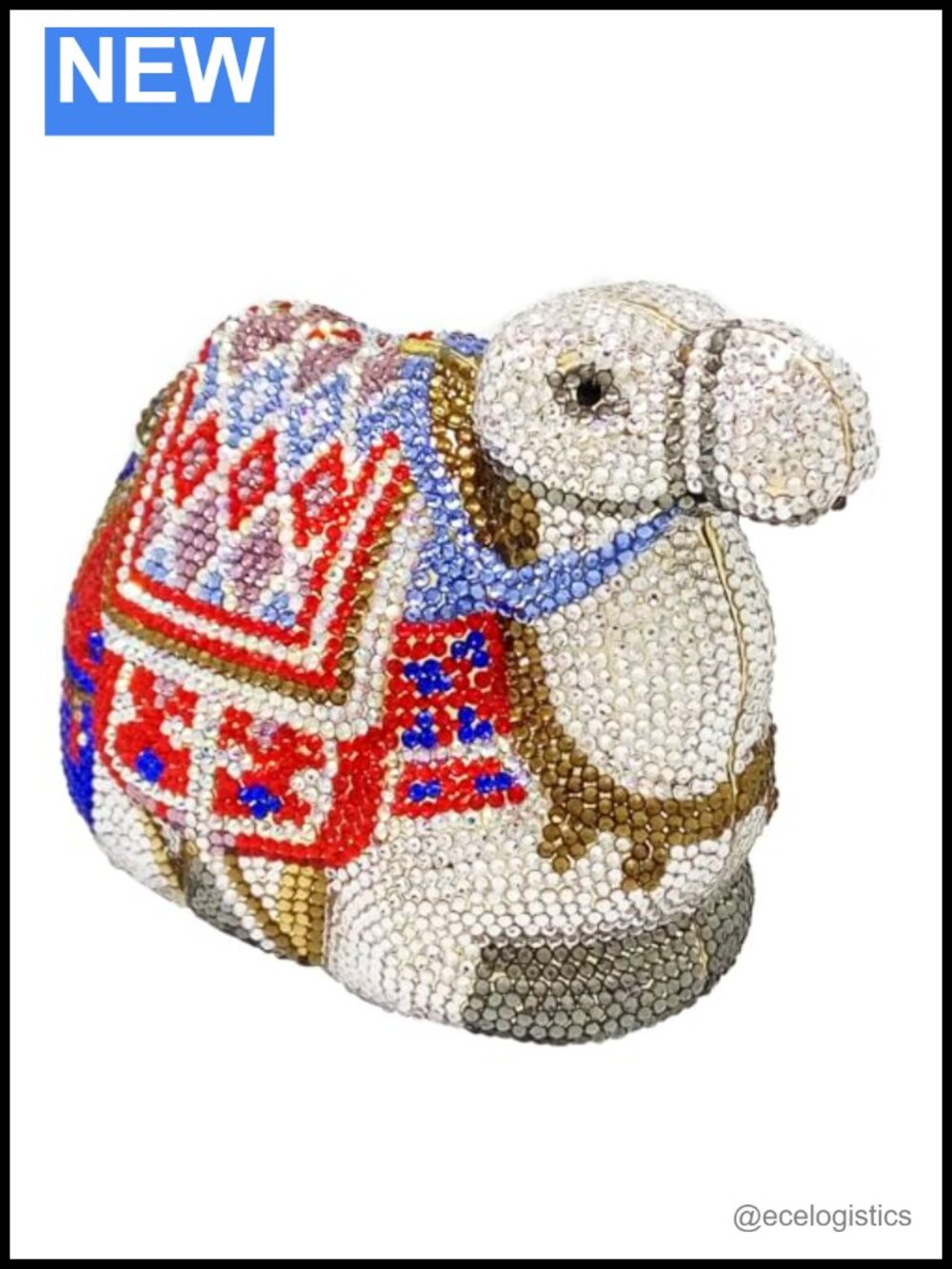 Rhinestone Camel Clutch Purse for Women Sparkly Crystal Evening Bag Faux